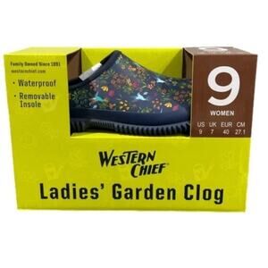 Western Chief Ladies Garden Clog Rubber Hummingbird Size 9 NEW